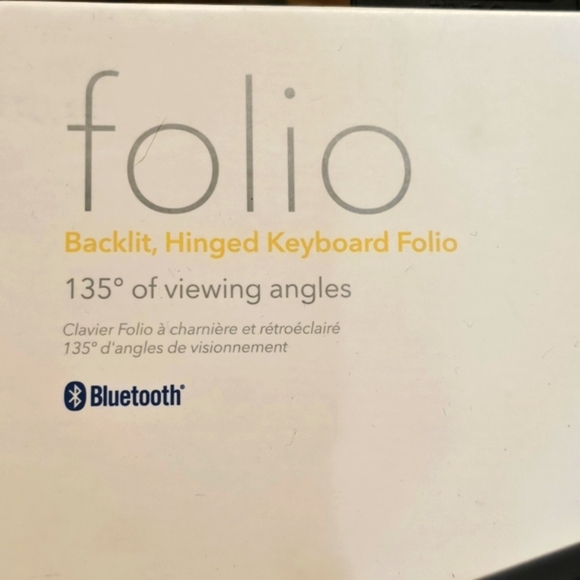 ZAGG Folio Black Backlit Hinged Wireless Keyboard Case For iPad Air in Box - Picture 9 of 12